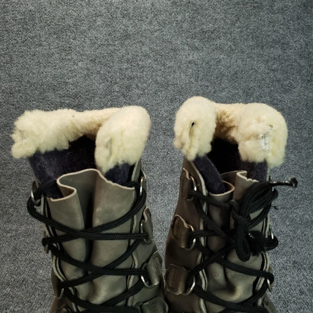 Sorel Caribou Boots Mens Size 10 Green Nubuck Insulated Waterproof Wool Lined